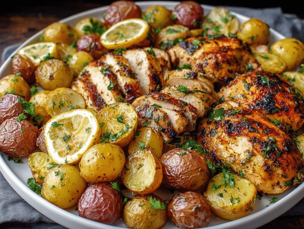 Sheet Pan Lemon Balsamic Chicken and Potatoes