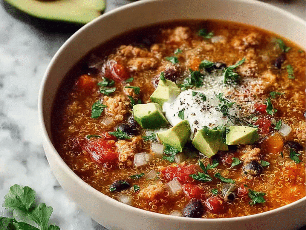 Simple Ground Turkey Quinoa Soup