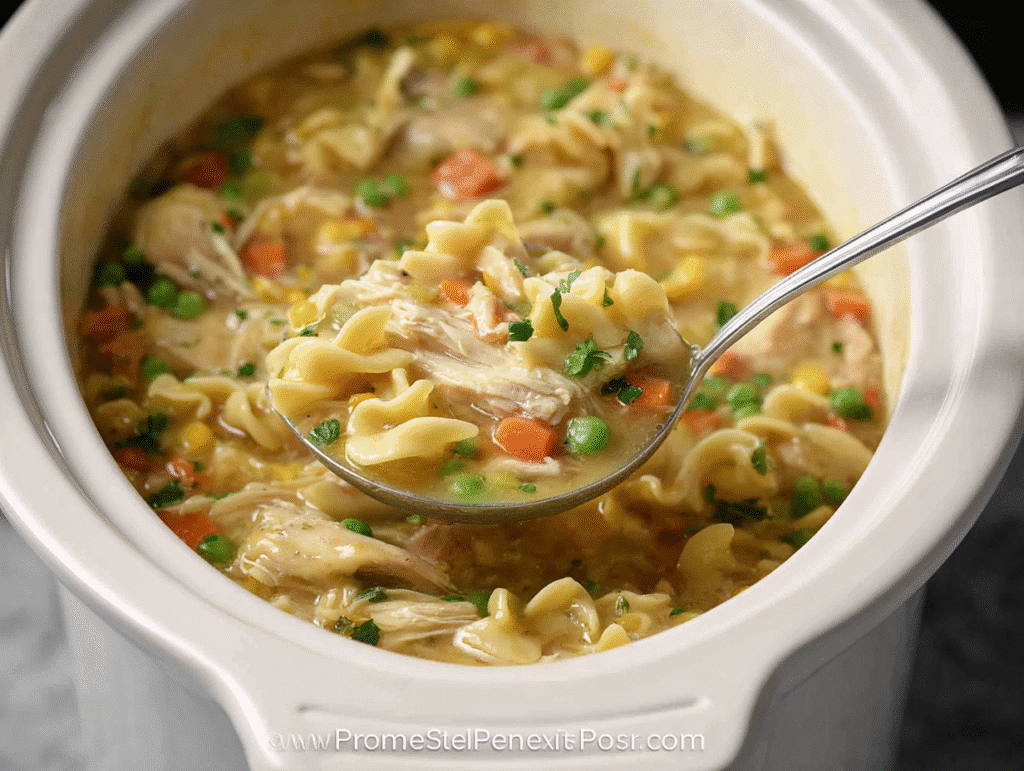 Slow Cooker Chicken Thighs and Noodles
