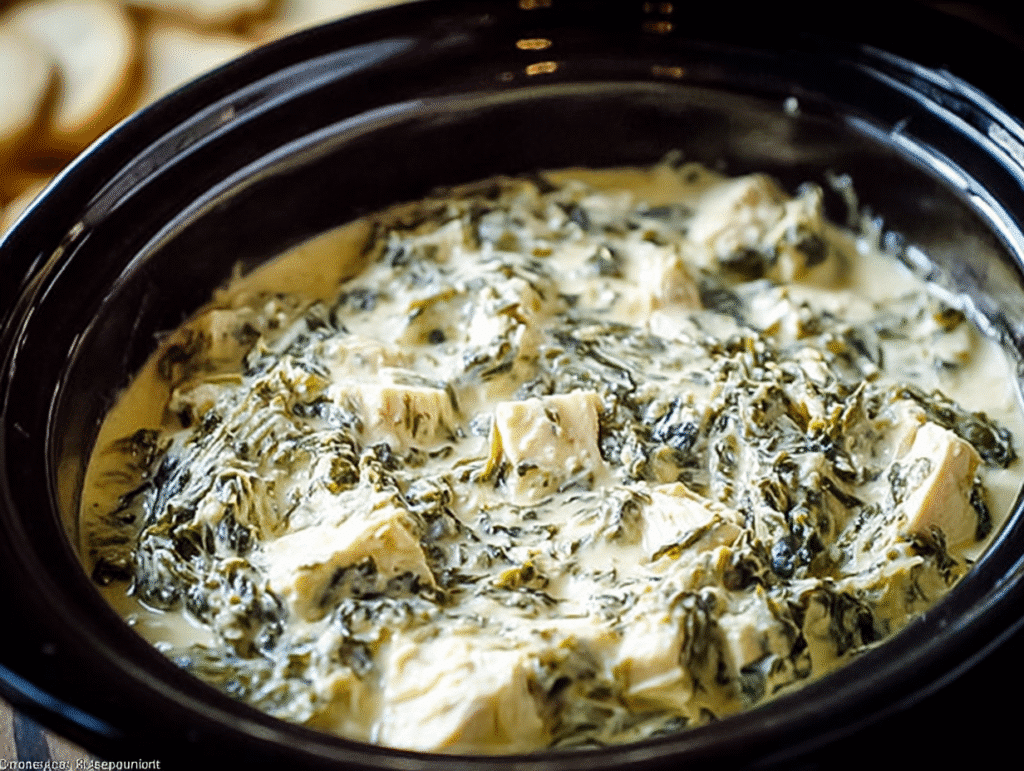 Slow Cooker Spinach Artichoke Dip