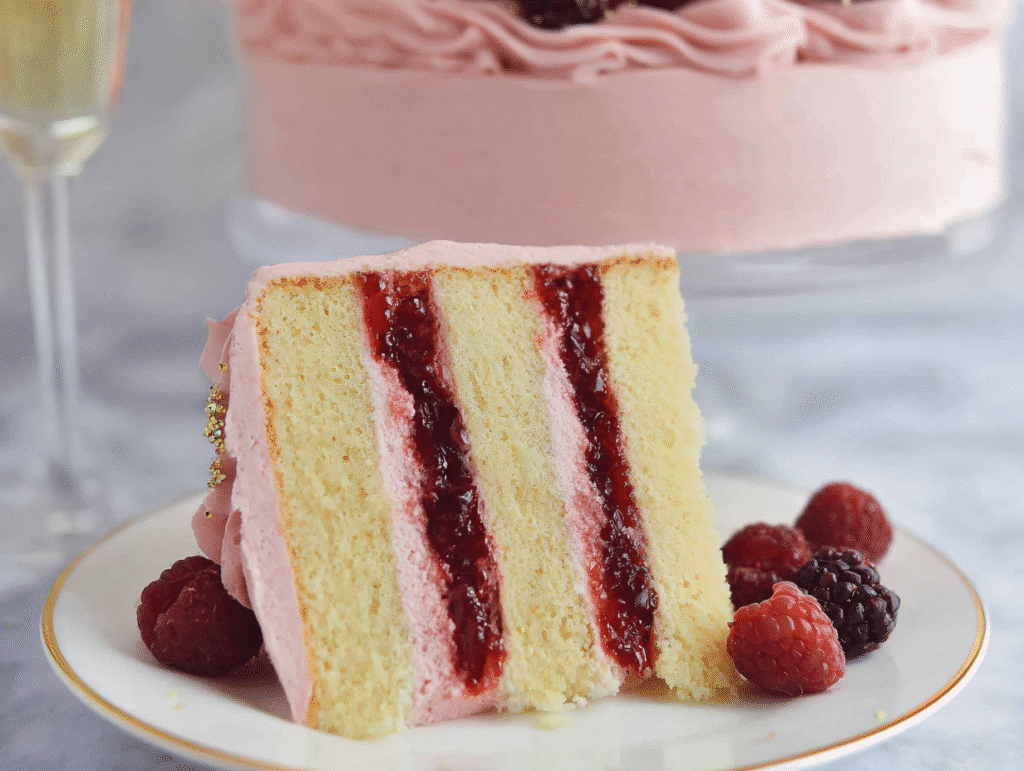 Sparkling Berry Champagne Cake