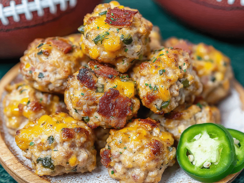 Spicy Jalapeño Popper Sausage Balls