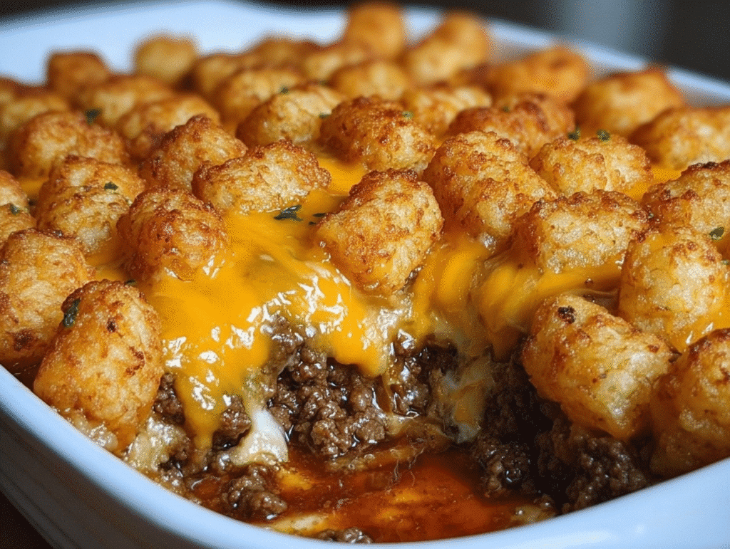 Tater Tot Casserole with Ground Beef