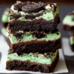 Triple Layer Fudgy Mint Oreo Brownies