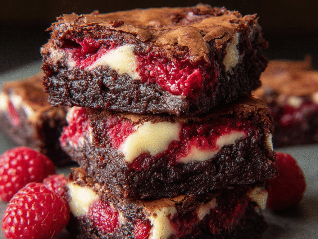 White Chocolate Raspberry Swirl Brownies