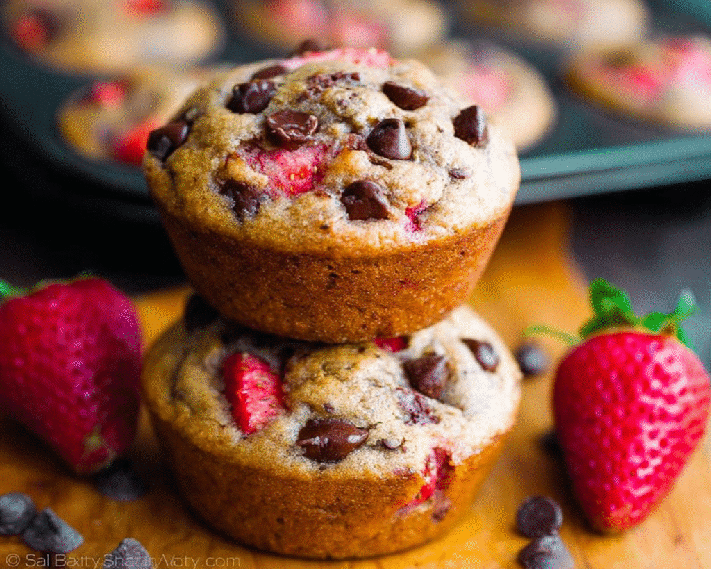 30-Minute Strawberry Chocolate Chip Muffins For Spring