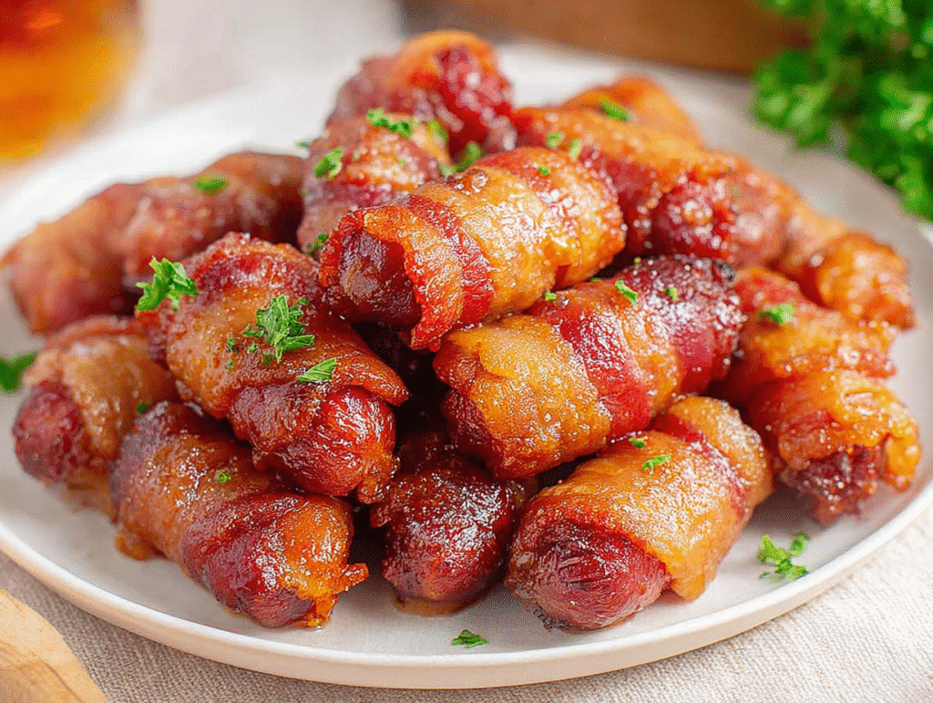 Air Fryer Bacon Wrapped Smokies
