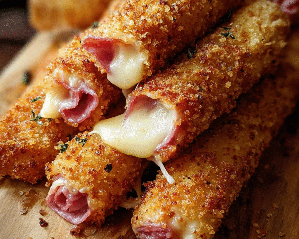 Baked Ham & Cheese Mozzarella Sticks For Spring