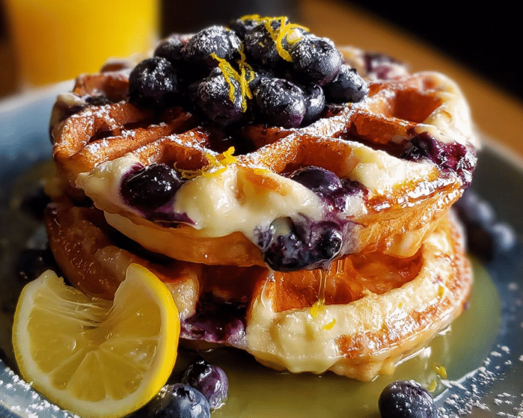 Blueberry Lemon Zest Waffles For Spring