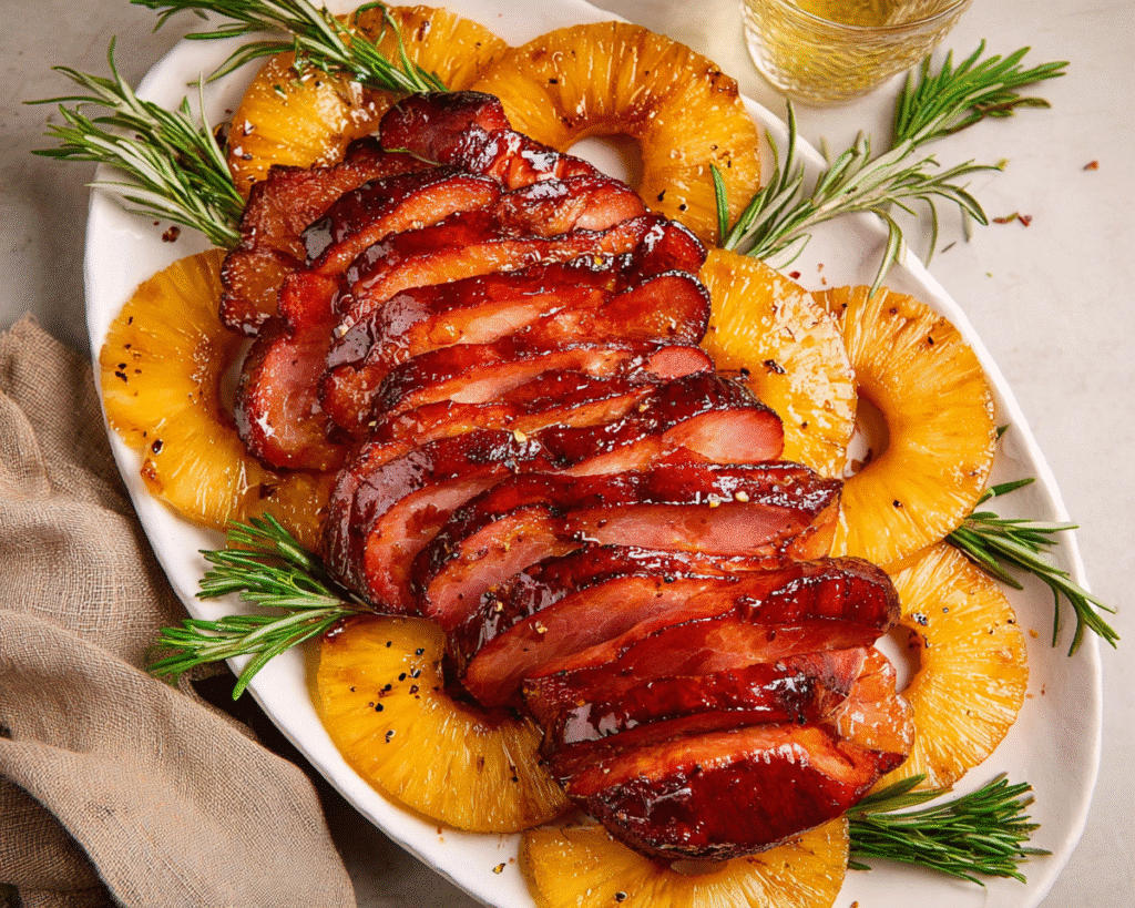 Brown Sugar Pineapple Ham For Spring