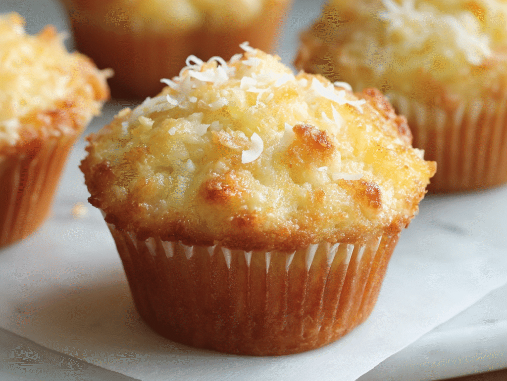 Coconut and Pineapple Cottage Cheese Muffins