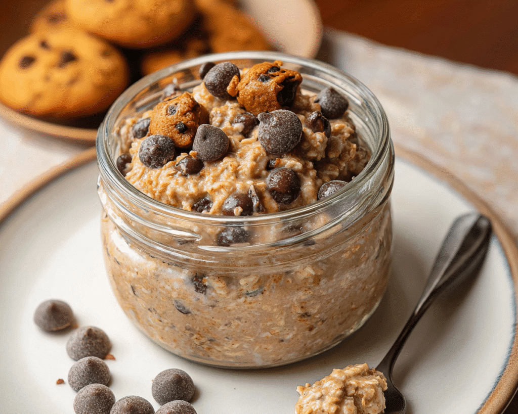 Cookie Dough Inspired Overnight Oats For Spring Desserts