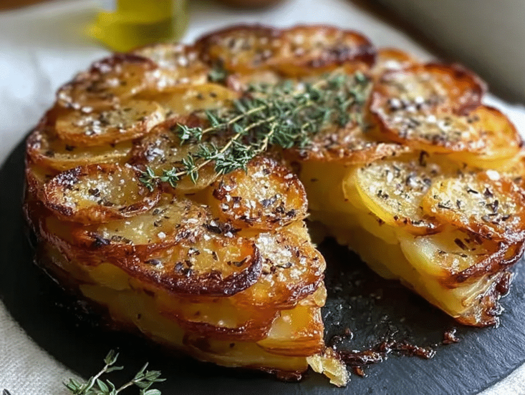 Crispy Balsamic Thyme Potato Torte