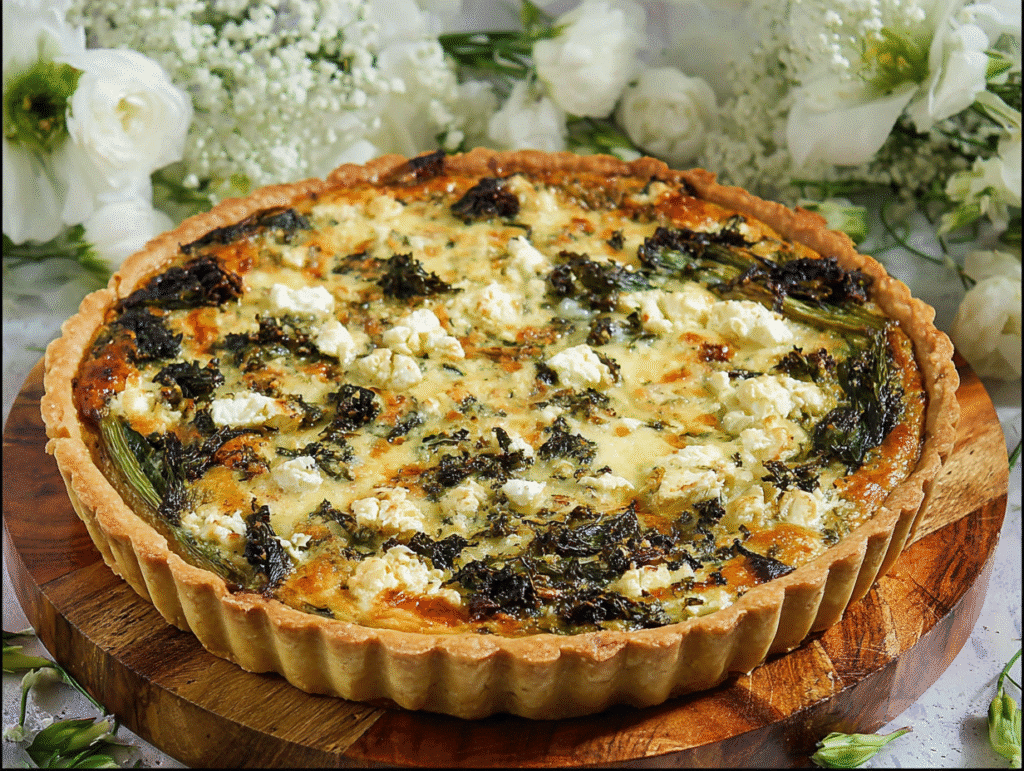 Dandelion Greens and Feta Tart
