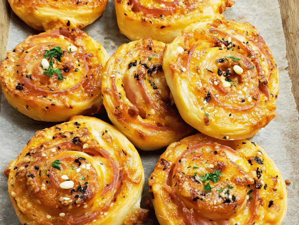 Easter Ham and Cheddar Pinwheels