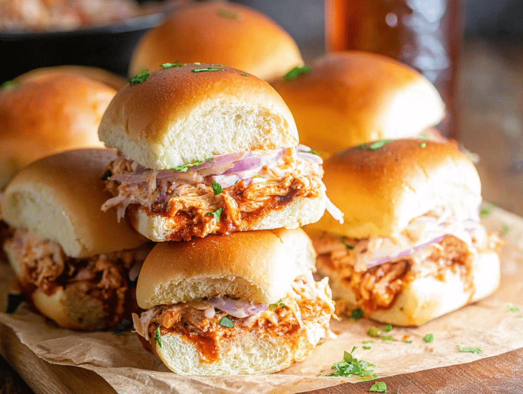 Easy BBQ Ground Turkey Sliders