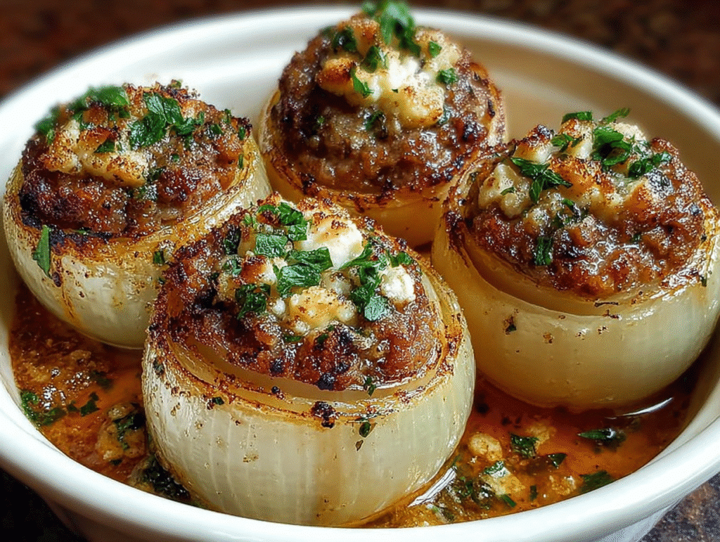 Greek Stuffed Onions