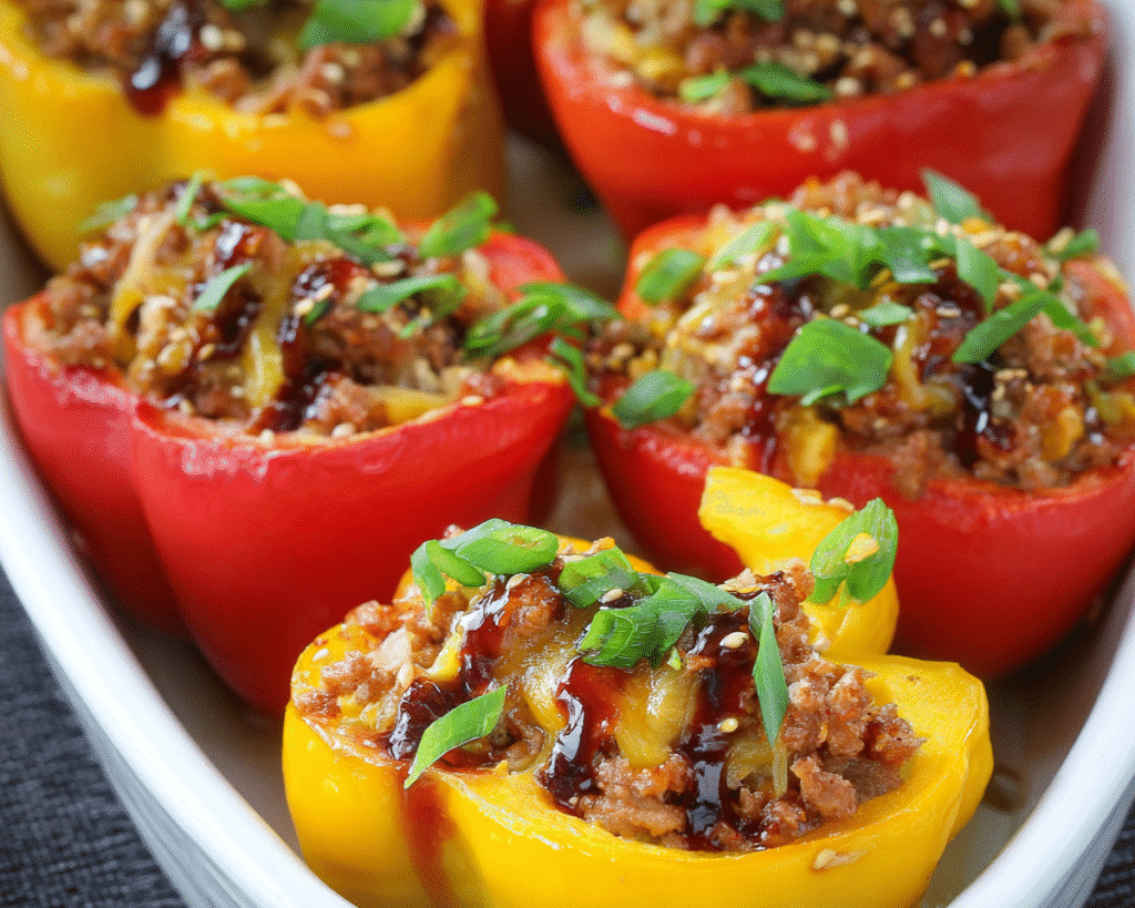 Homemade Asian Stuffed Bell Peppers For Spring
