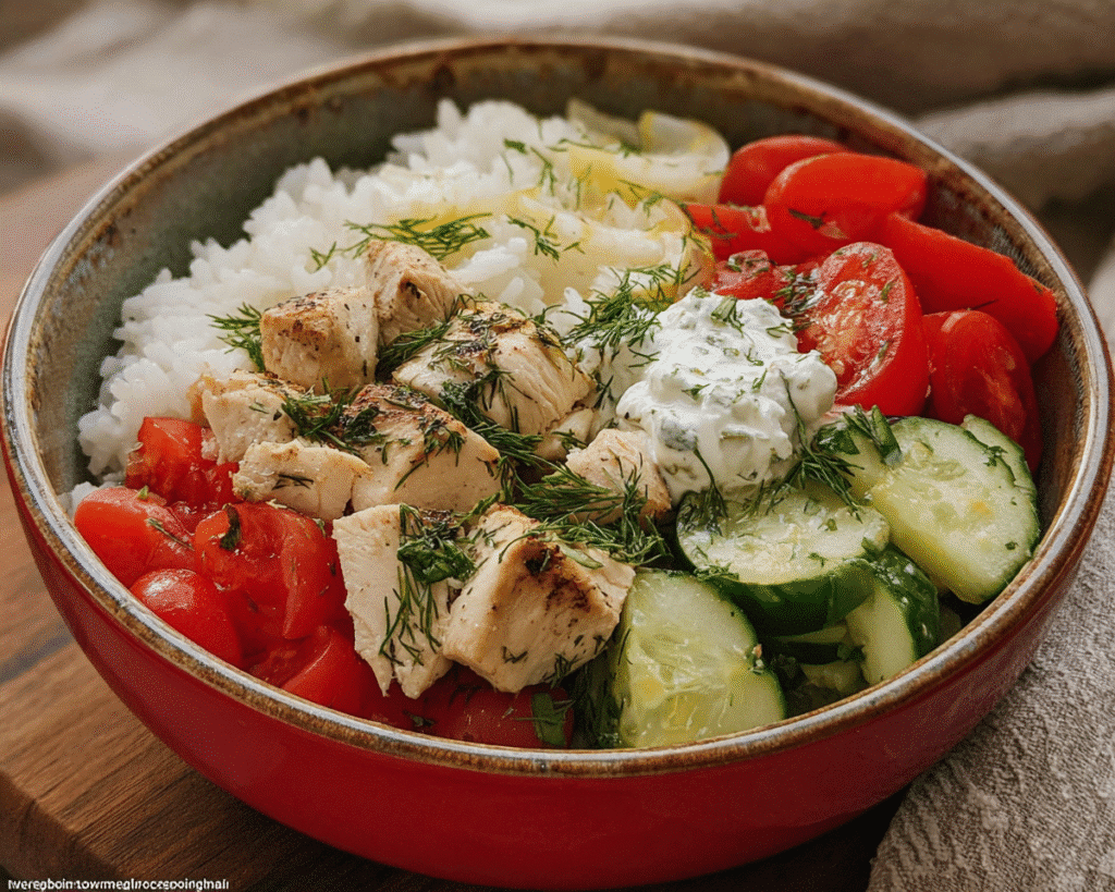 Mediterranean Lemon-Dill Chicken Bowls For Spring Dinner