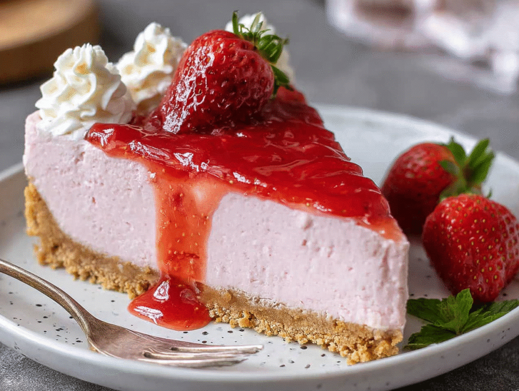 No-Bake Strawberry Cheesecake