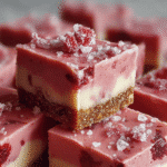 No-Bake Strawberry Fudge Squares For Spring