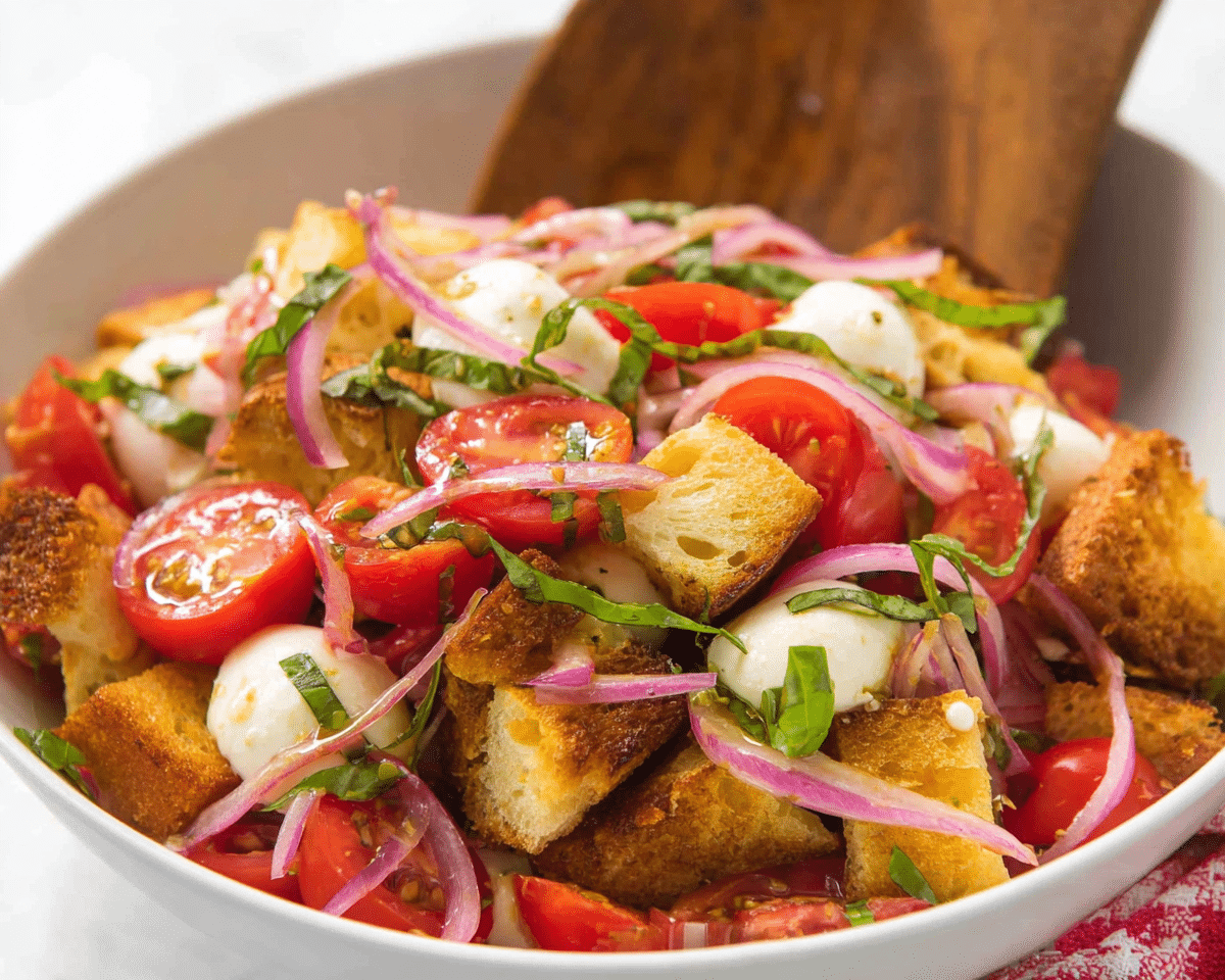 Panzanella With Mozzarella For Spring Panzanella With Mozzarella For Spring
