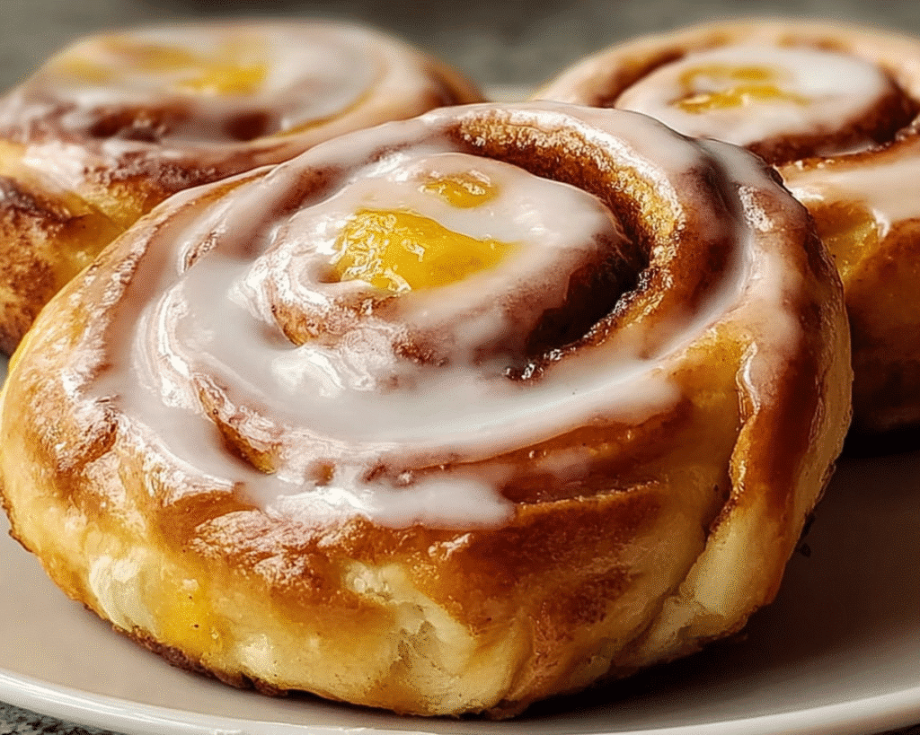 Peach Pie Cinnamon Rolls For Spring Desserts