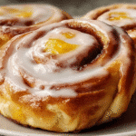 Peach Pie Cinnamon Rolls For Spring Desserts