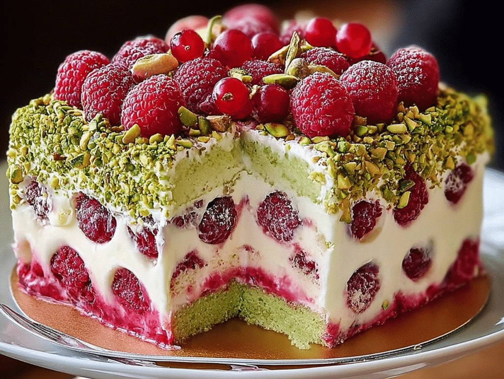 Pistachio Raspberry Dream Cake