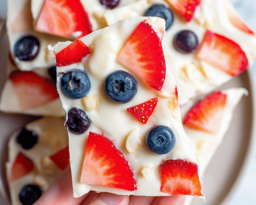 Quick Frozen Greek Yogurt Bark For Spring