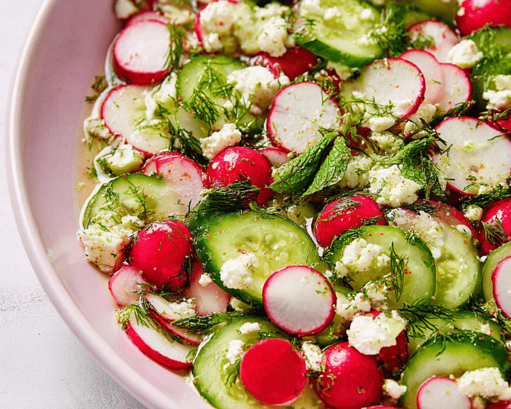 Radish and Cucumber Salad For Spring