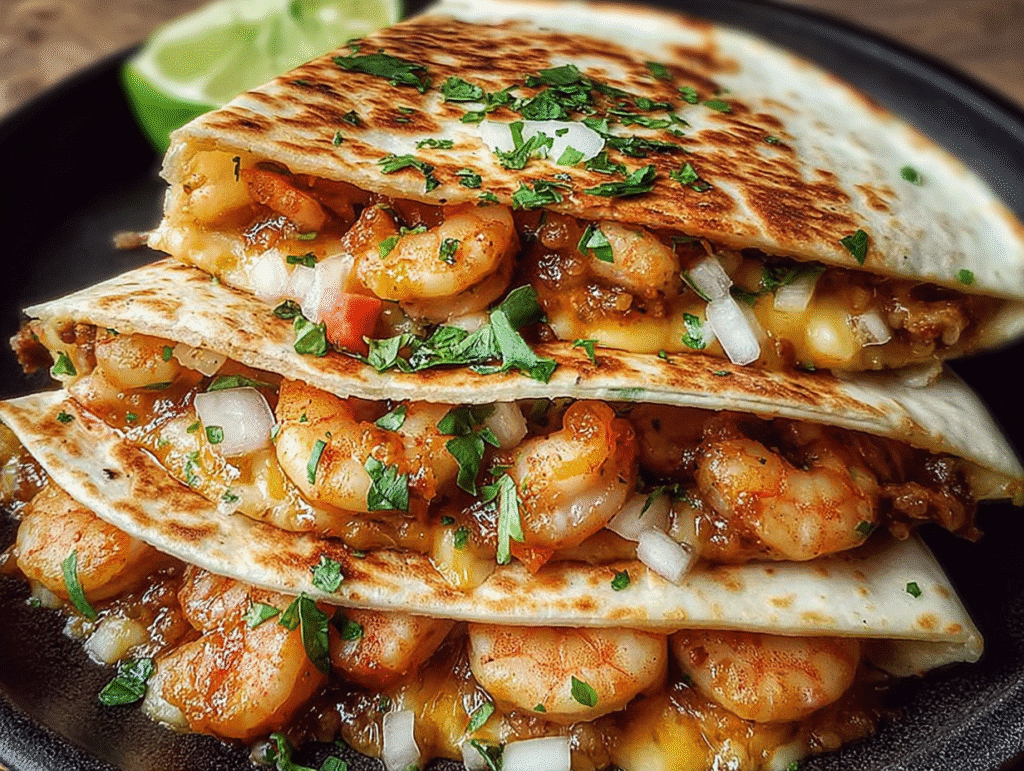 Shrimp Quesadilla with Melty Cheese