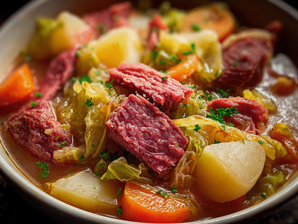 Slow Cooker Corned Beef & Cabbage Stew