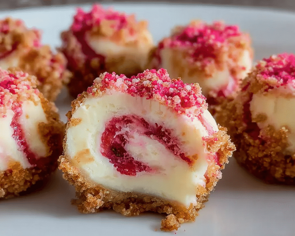 Strawberry Crunch Cheesecake Bites For Spring Desserts