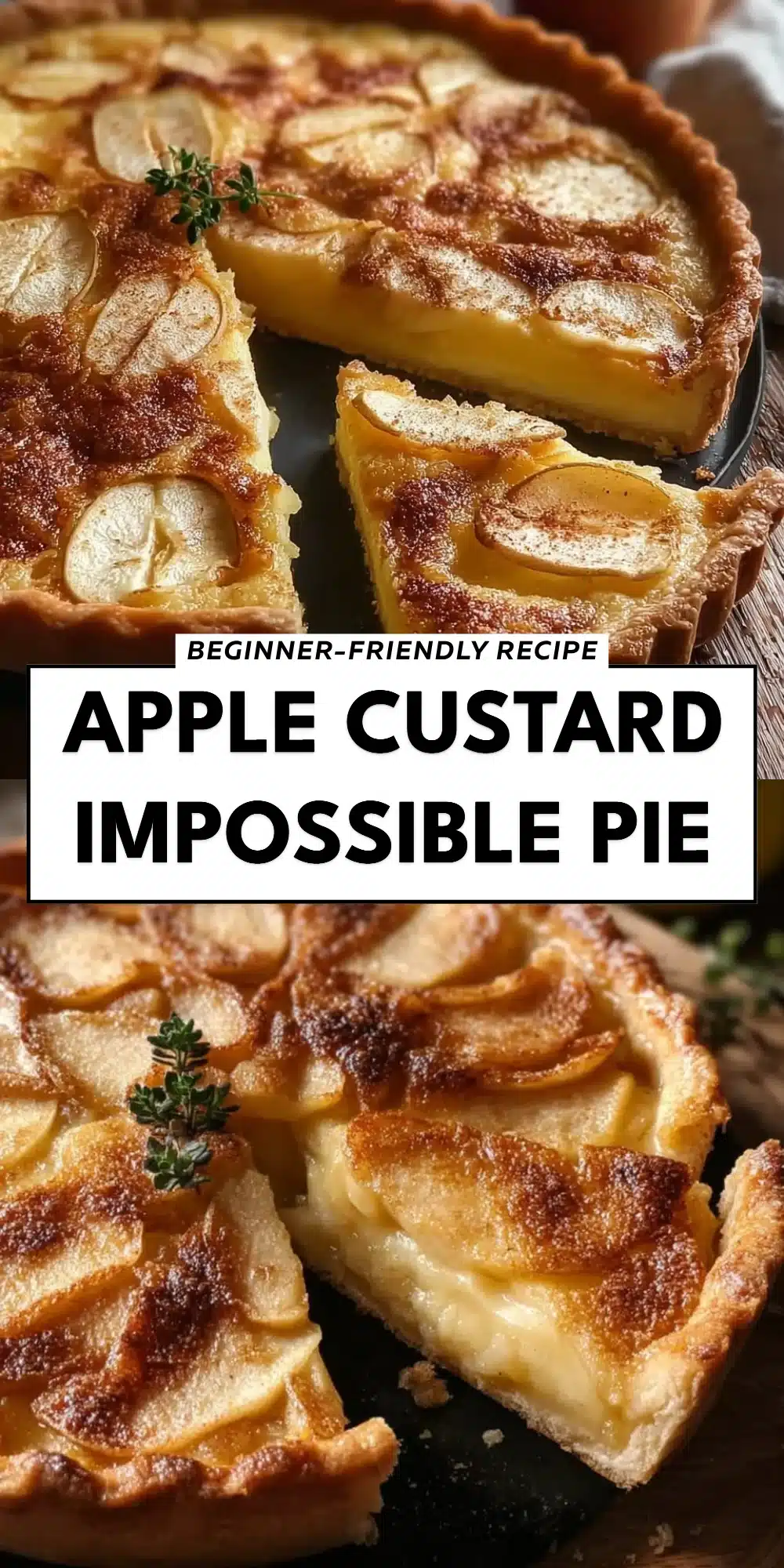 Apple Custard Impossible Pie