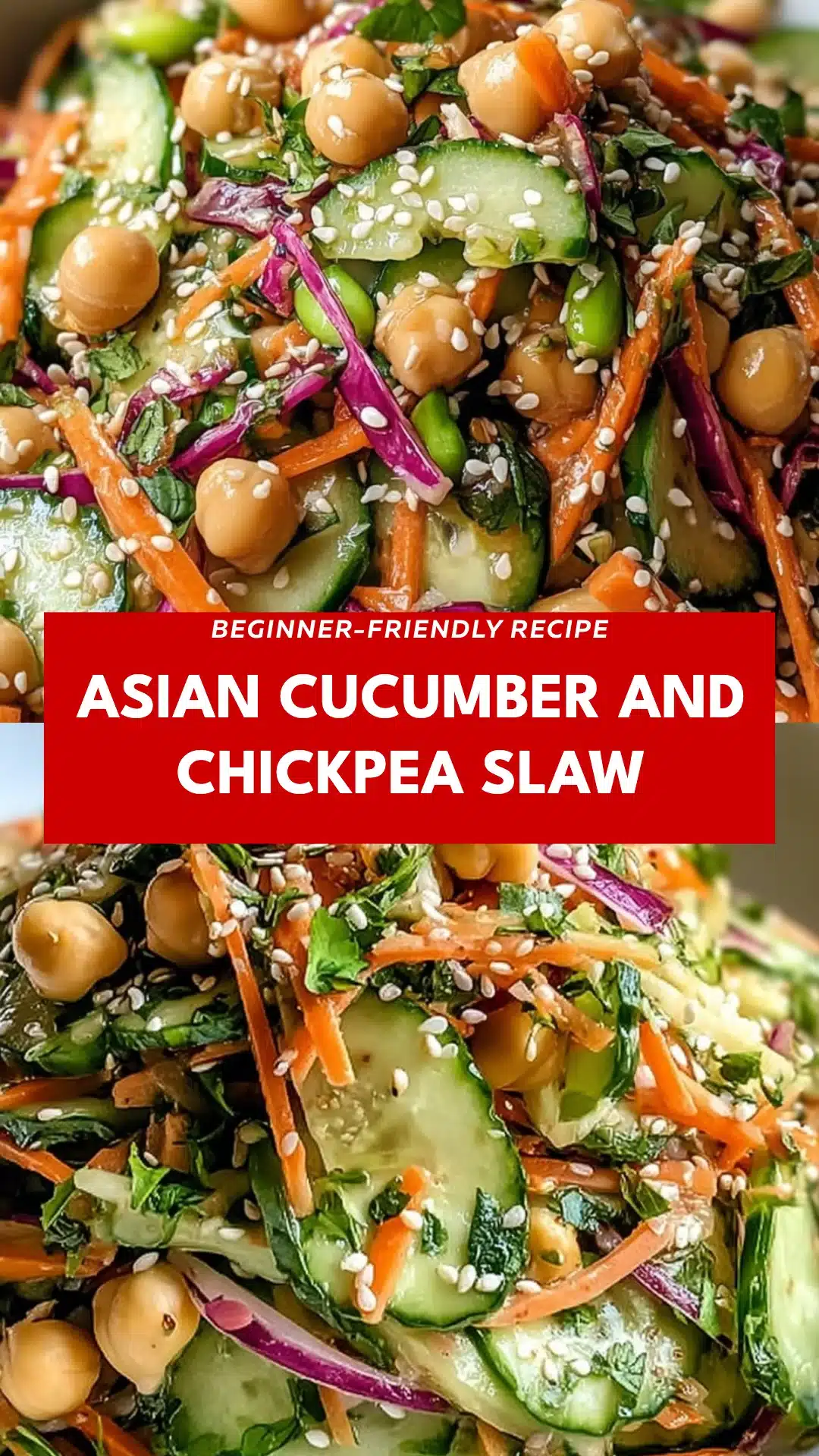 Asian Cucumber and Chickpea Slaw