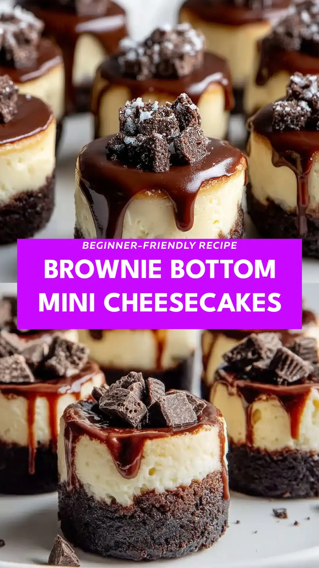 Brownie Bottom Mini Cheesecakes