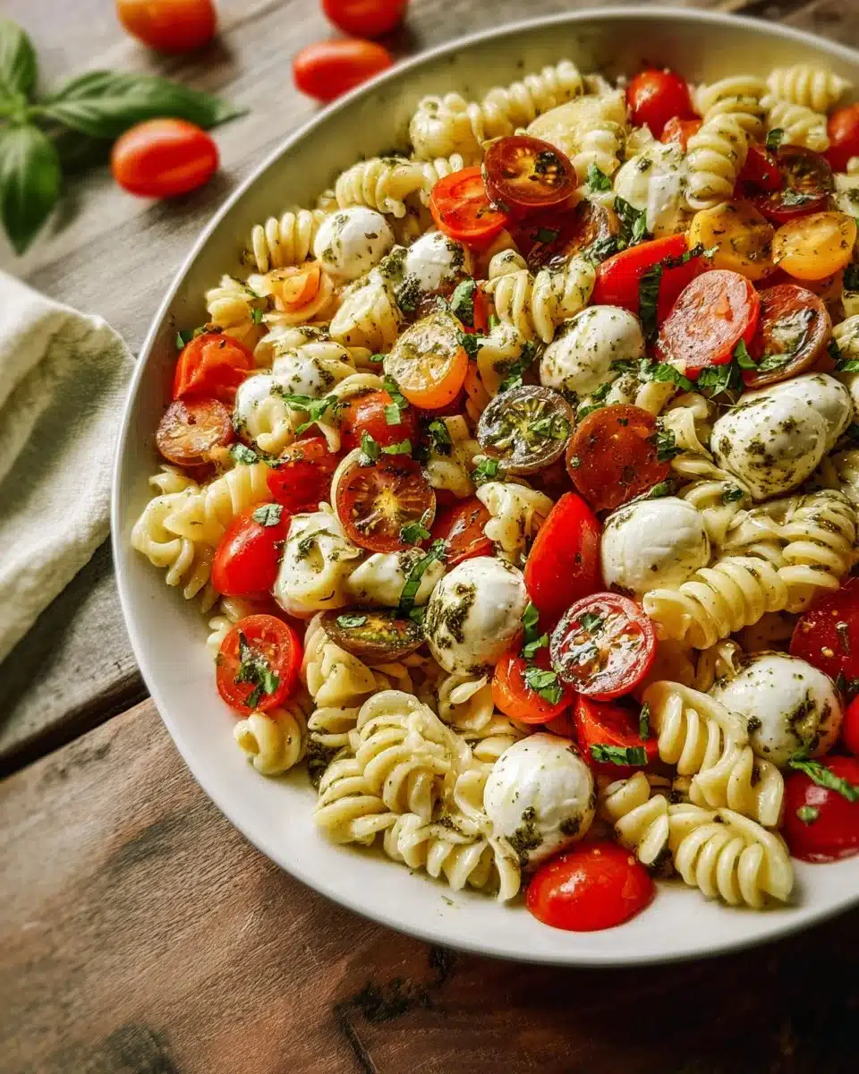 Creamy Caprese Pasta Salad