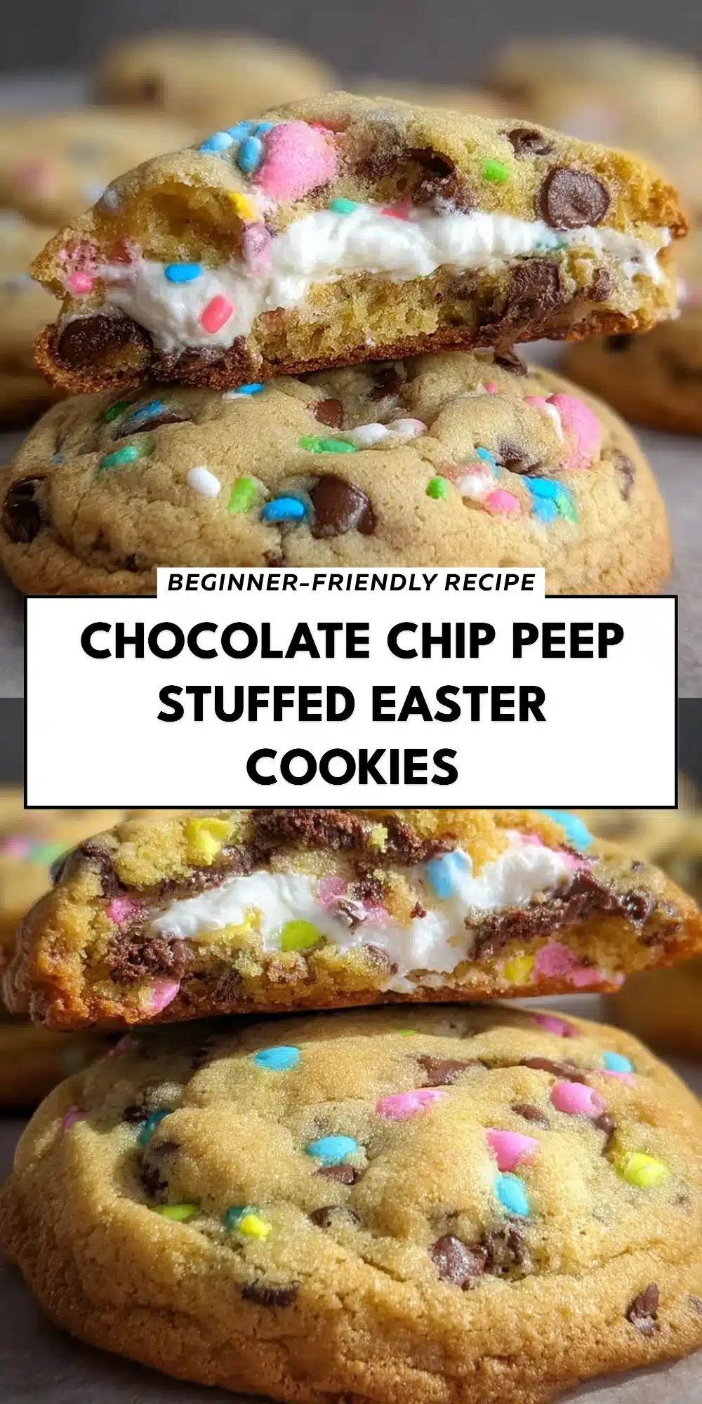 Chocolate Chip Peep Stuffed Easter Cookies