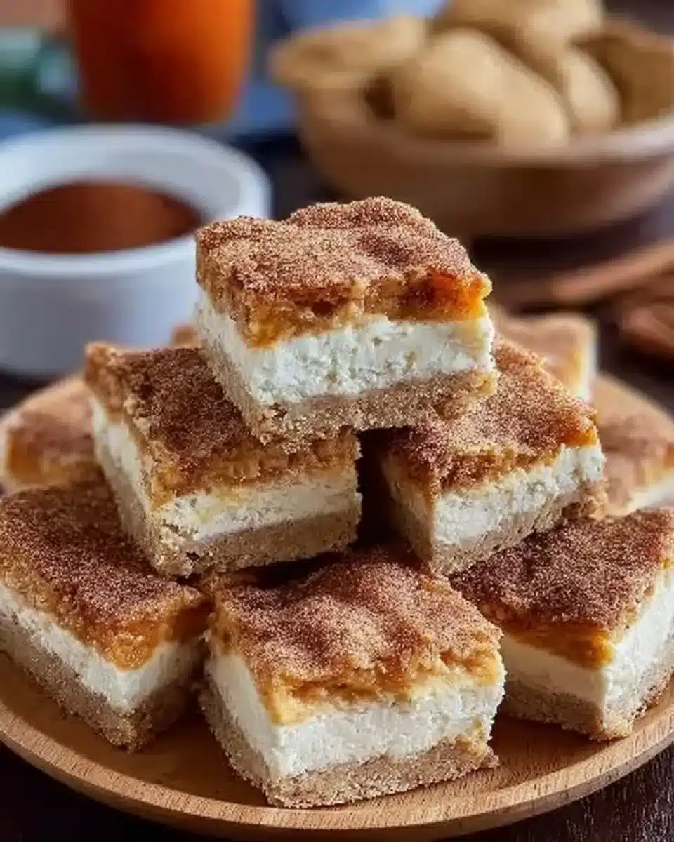 Simple Churro Cheesecake Bars