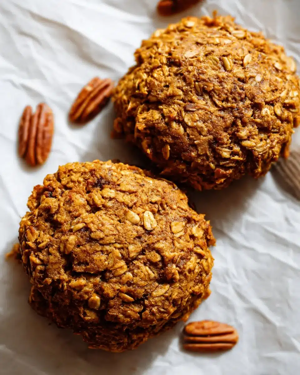 Cinnamon sweet potato breakfast cookies on a wooden table.