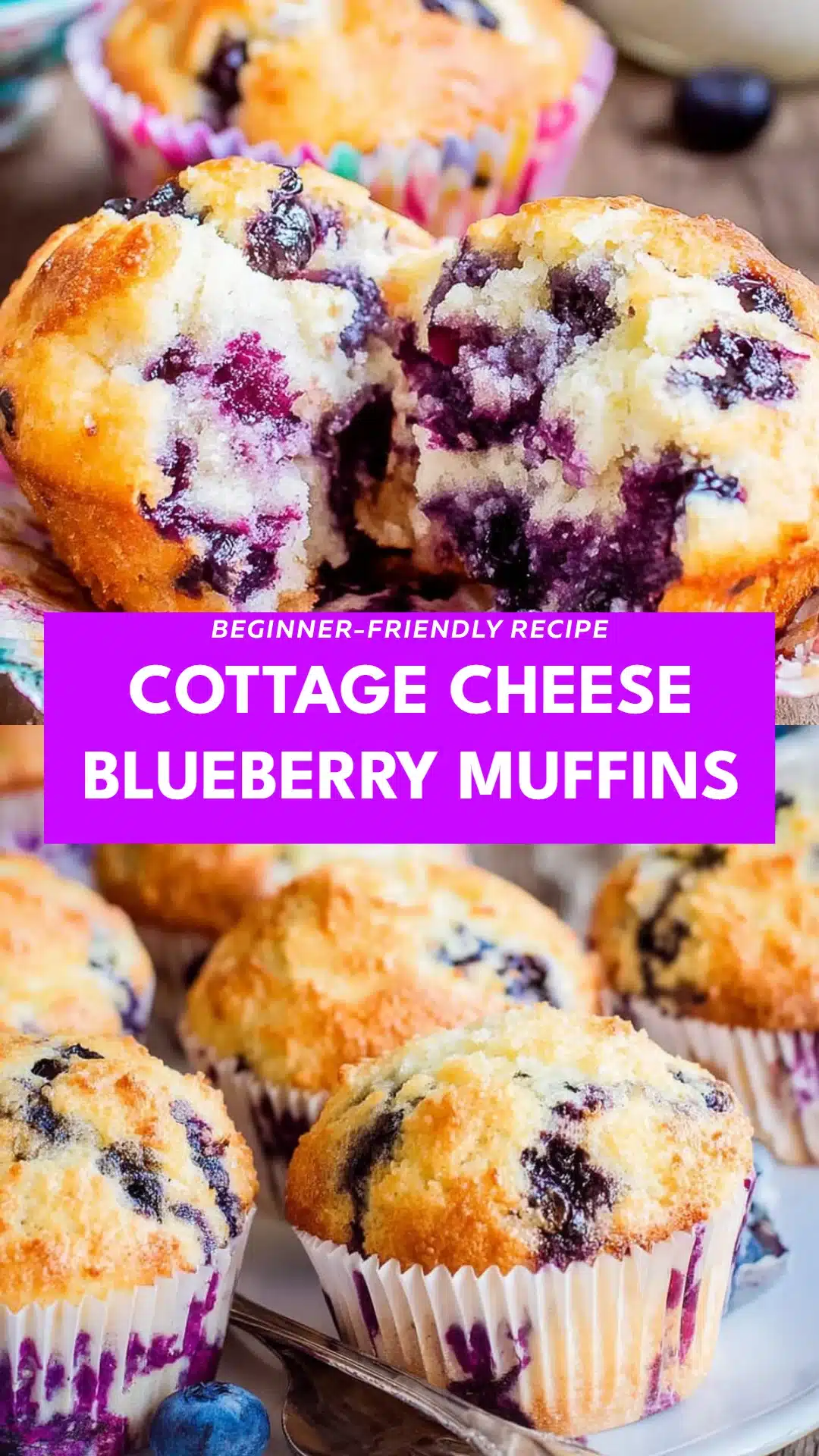 Cottage Cheese Blueberry Muffins