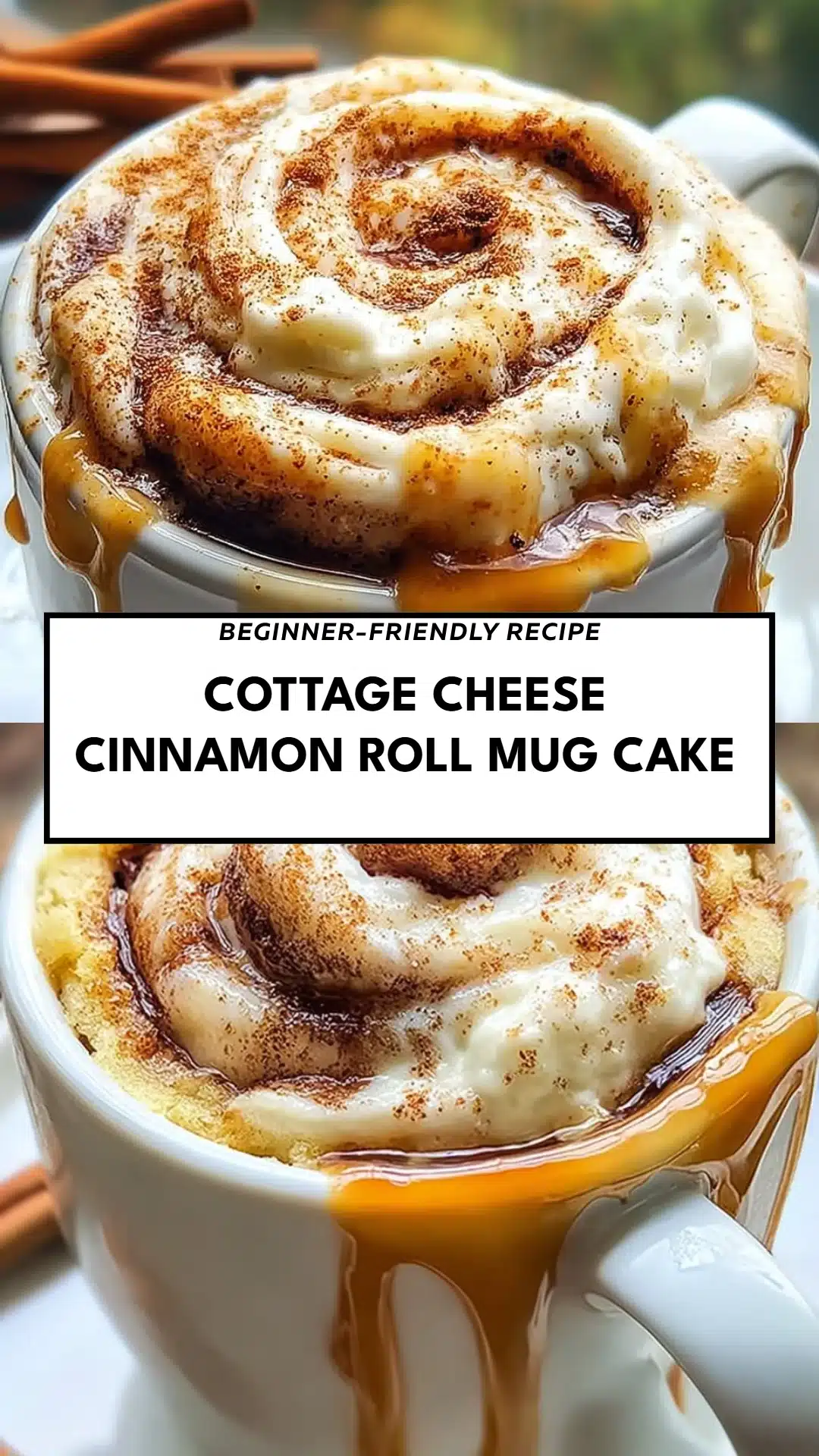 Cottage Cheese Cinnamon Roll Mug Cake