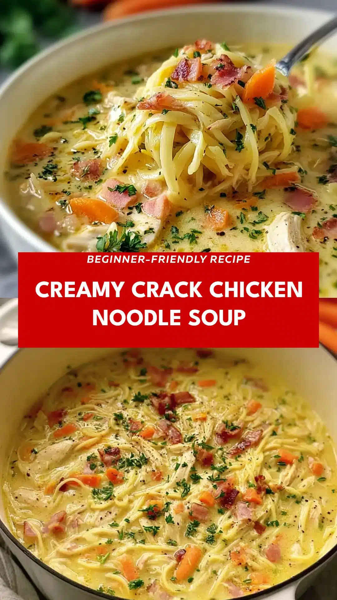 Creamy Crack Chicken Noodle Soup