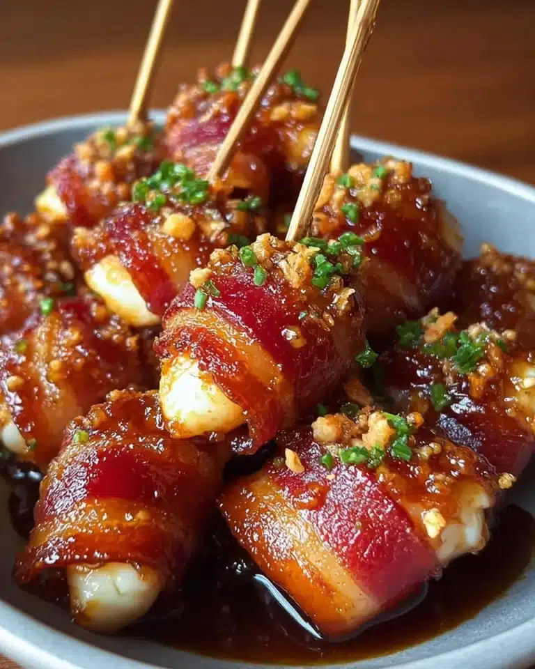 Crispy bacon mozzarella poppers served as a delicious appetizer