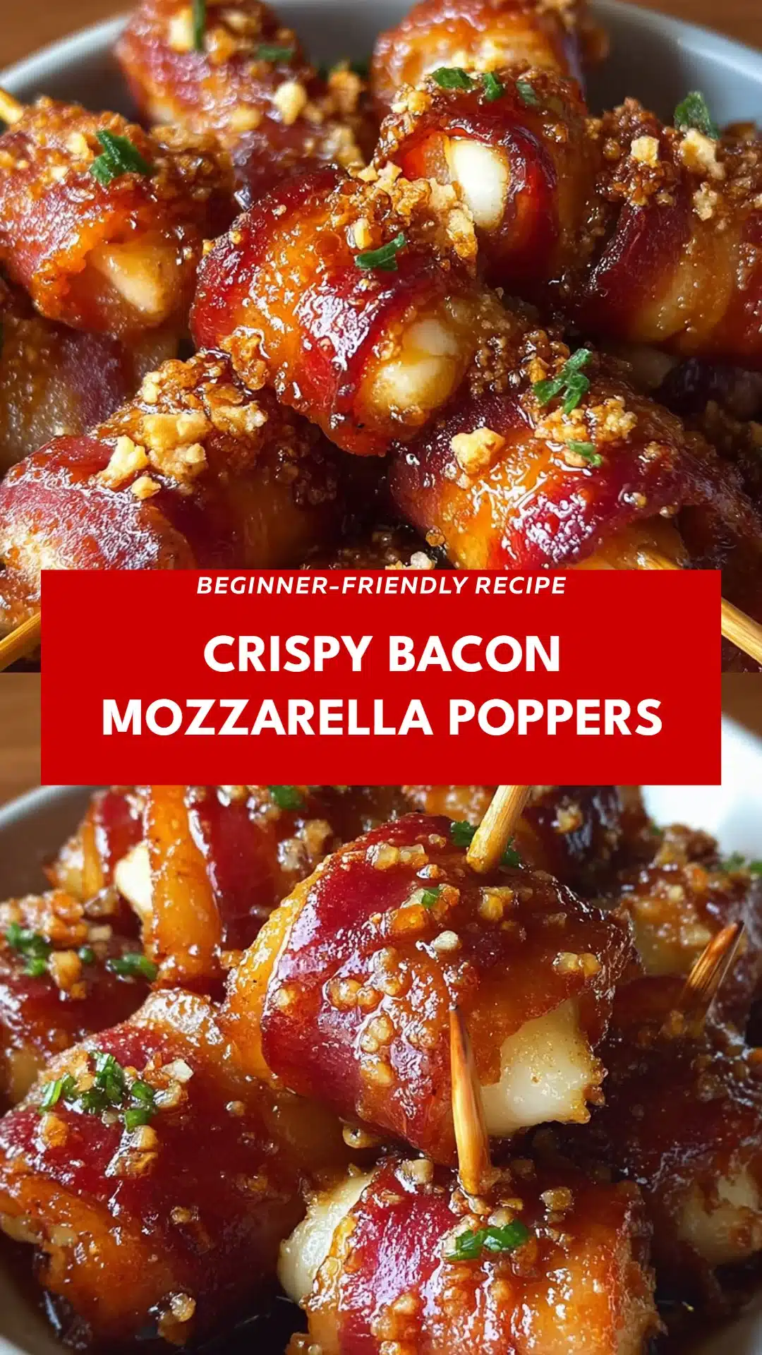 Crispy Bacon Mozzarella Poppers