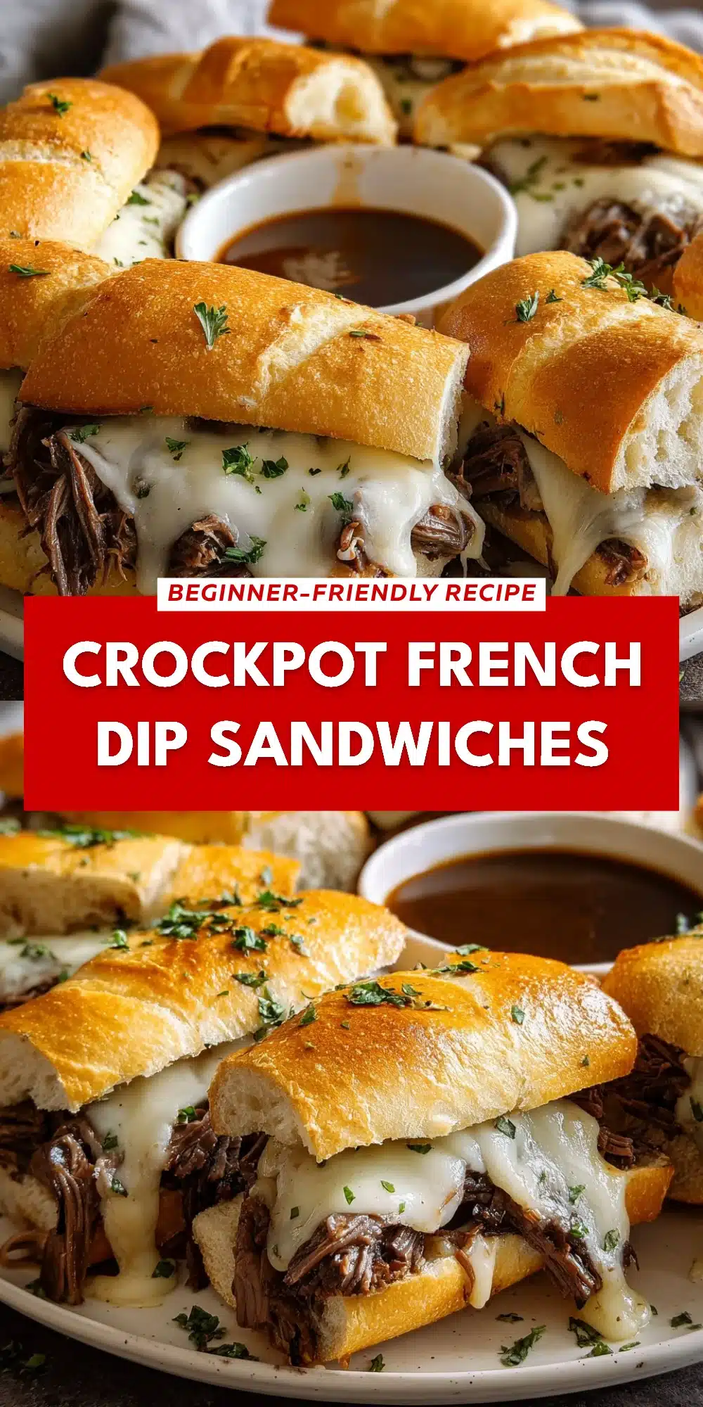 Crockpot French Dip Sandwiches