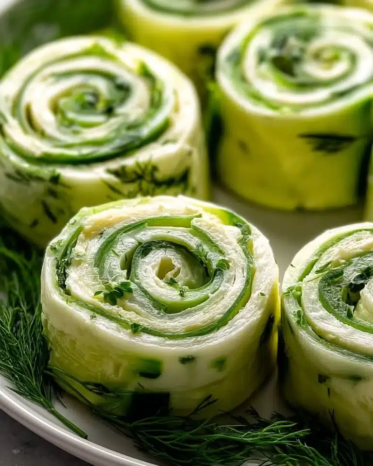 Fresh cucumber dill pinwheels served as a delicious appetizer