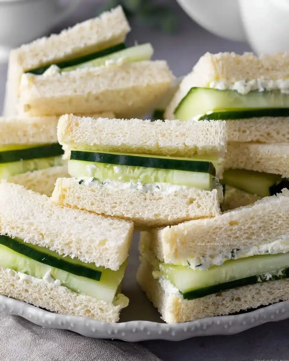 These cucumber sandwiches are a classic tea party appetizer perfect for a Mother's Day brunch, ba…