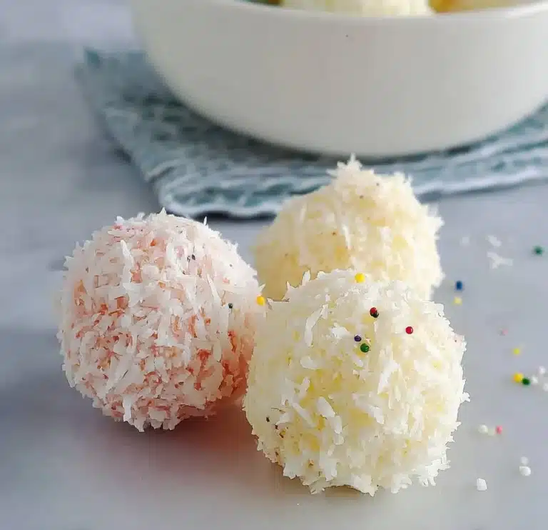 Easter Bunny Coconut Tails dessert with cute bunny decorations